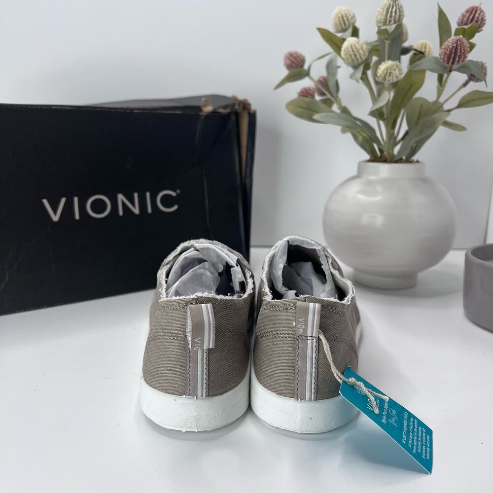 Vionic Beach Malibu Canvas Slip On Sneaker Comfort Shoes Gray Women's US 5 NWB - Picture 2 of 10